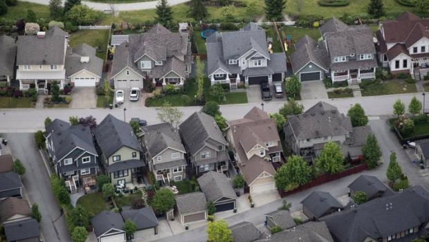 Aerial view of homes in BC